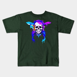 Color-splashed Skull Kids T-Shirt